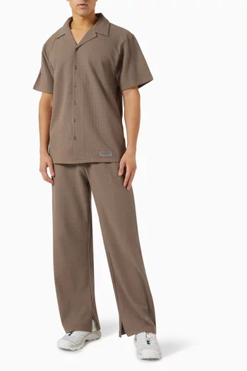 Wide-leg Pants in Seersucker Jersey