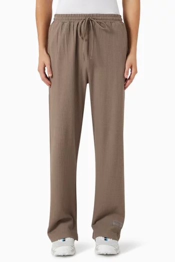Wide-leg Pants in Seersucker Jersey