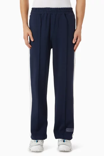 Embossed-logo Wide-leg Pants in Organic Cotton-blend