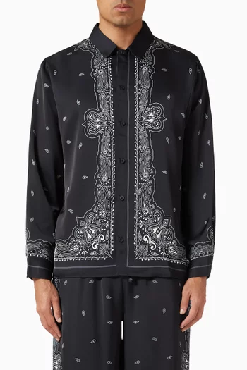 Paisley Print Shirt in Recycled Satin