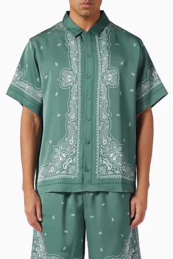 Paisley Print Shirt in Recycled Satin