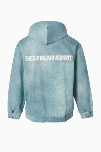 كنزة بغطاء رأس وسحّاب دينم ناعم للجنسين