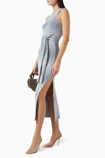 فستان بيني برباط في الأمام مزيج رايون