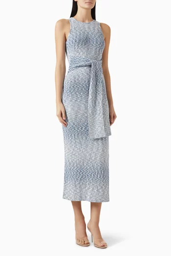 فستان بيني برباط في الأمام مزيج رايون