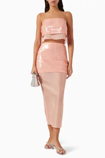 بلوزة جوين بتصميم كاميسول متعدد الطبقات أورجانزا