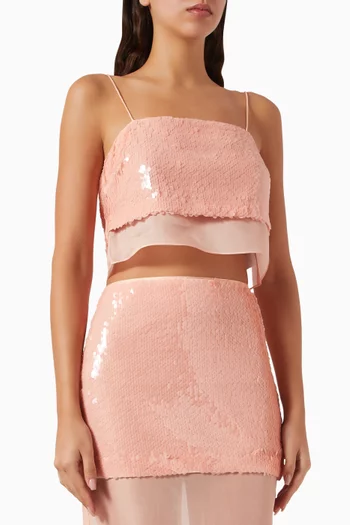 بلوزة جوين بتصميم كاميسول متعدد الطبقات أورجانزا