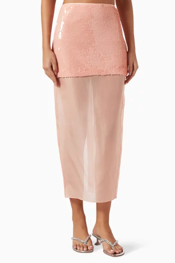 Aurora Layered Maxi Skirt in Organza