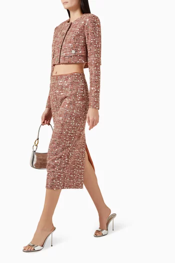 تنورة ليلاني متوسطة الطول تويد