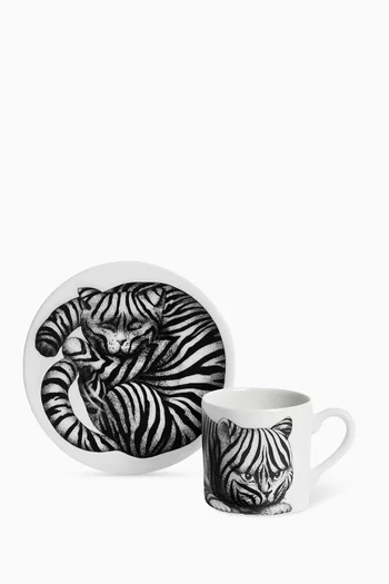 فنجان قهوة هاي فيديليتي تيجراتو بورسلين