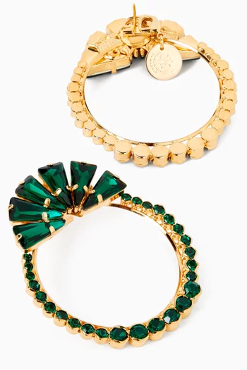 Atenea Fan Hoop Earrings in Gold-plated Brass