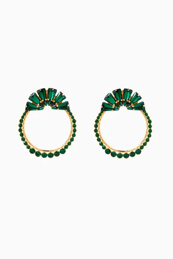 Atenea Fan Hoop Earrings in Gold-plated Brass