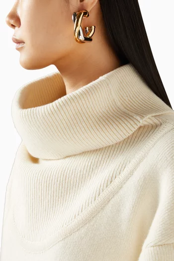 The Doppio Earrings in Brass