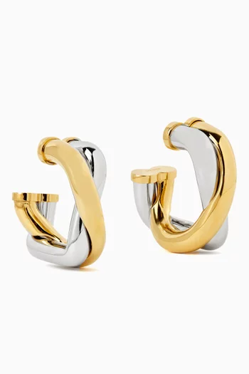The Doppio Earrings in Brass