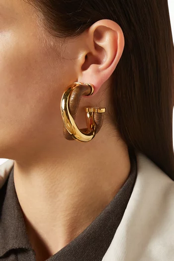 The Doppio Earrings in Brass