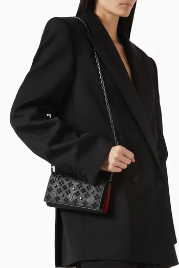 Paloma Embellished Wallet On Chain in Pebbled Calfskin