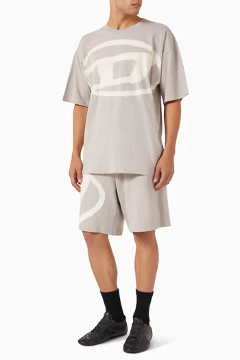 تي شيرت بشعار الماركة بلون باهت قطن عضوي