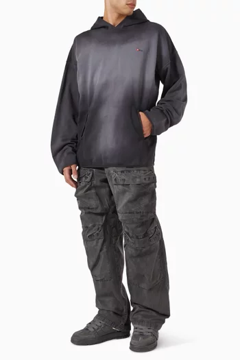 كنزة بغطاء رأس بألوان متدرجة قطن عضوي