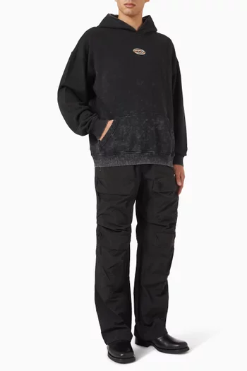 كنزة بغطاء رأس وفتحة قطن عضوي