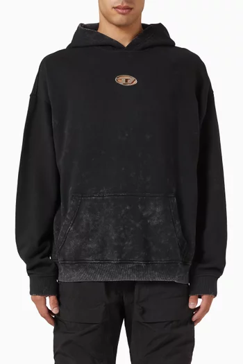 كنزة بغطاء رأس وفتحة قطن عضوي