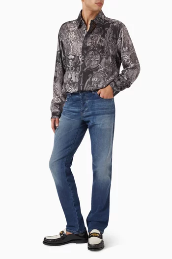 Printed Shirt in Cotton Blend