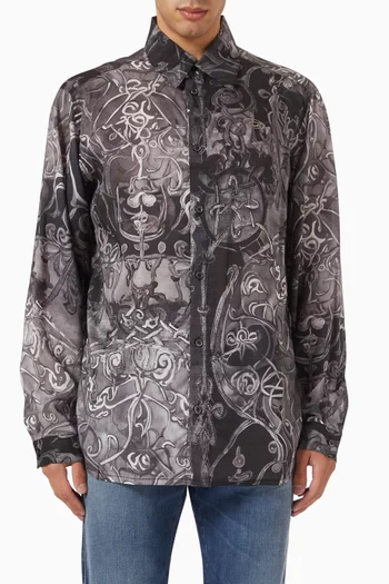 Printed Shirt in Cotton Blend