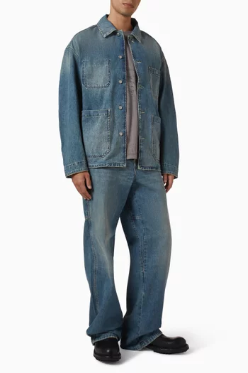 بنطال جينز دي-ليفري بقصة فضفاضة دينم