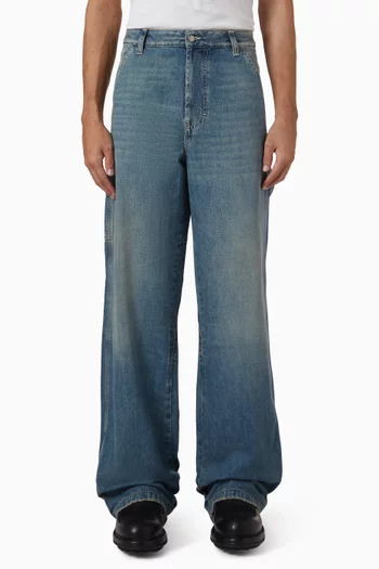 بنطال جينز دي-ليفري بقصة فضفاضة دينم