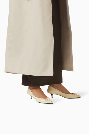 The Tourni  45 Twisted  Heel Pumps in Leather