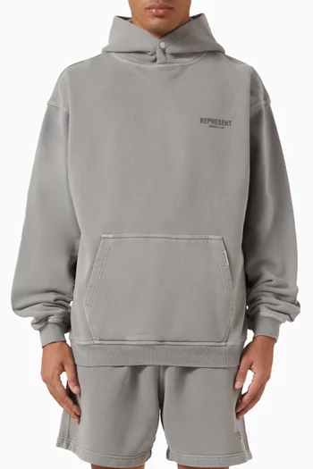 كنزة بغطاء رأس وشعار Owners Club‏ قطن