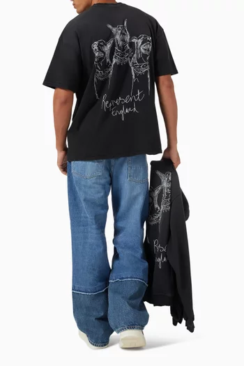 تي شيرت بطبعة كلاب قطن