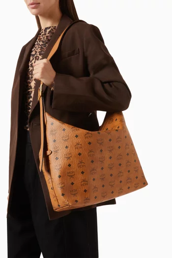 Large Aren Hobo Bag in Visetos Canvas