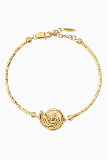 Spiral Cobra Chain Bracelet in 18kt Gold-plated on Brass