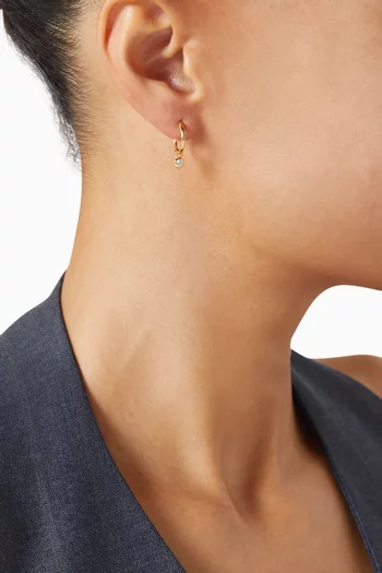Tennis Charm Mini Hoop Earrings 18kt Gold Vermeil