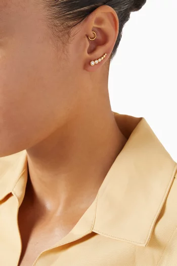 Tennis Climber Stud Earrings in 18kt Gold Vermeil
