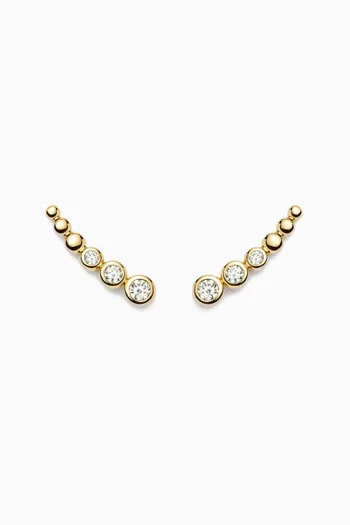 Tennis Climber Stud Earrings in 18kt Gold Vermeil