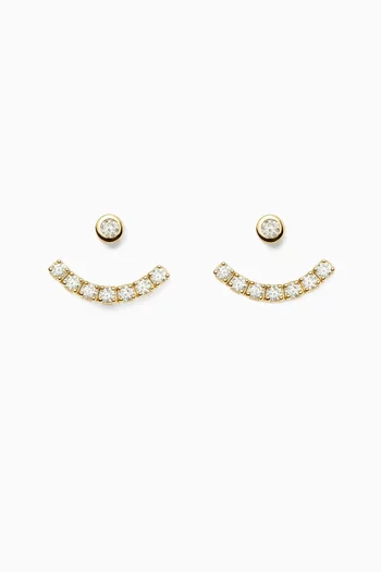 Tennis Ear Jacket Stud Earrings in 18kt Gold Vermeil