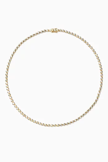 Tennis Round Necklace in 18kt Gold-plated Brass