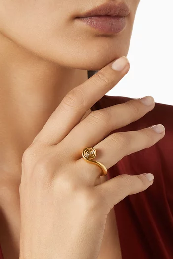 Spiral Stacking Ring in 18kt Gold-plated Brass
