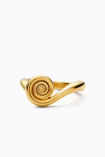 Spiral Stacking Ring in 18kt Gold-plated Brass