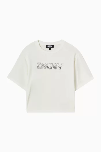 Sequin Logo T-shirt in Jersey