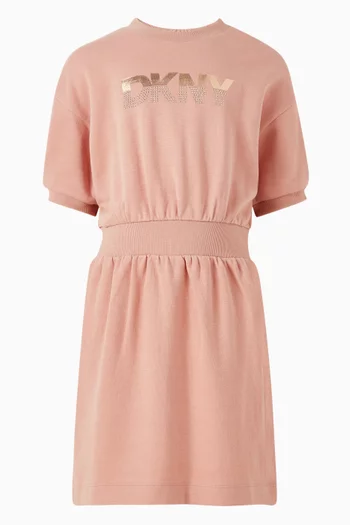 Rhinestone Strass Logo Dress