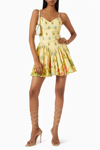 Dhun Floral-print Mini Dress in Cotton
