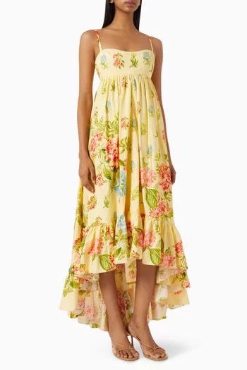Dhun Floral-print Maxi Dress in Cotton
