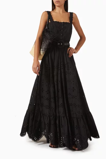 Broderie Anglaise Belted Dress