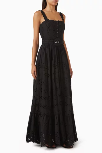 Broderie Anglaise Belted Dress