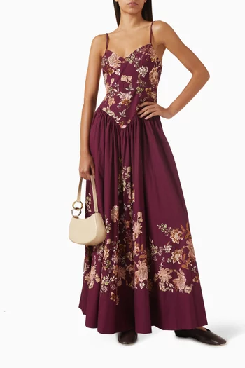 Savi Printed Dress in Cotton Poplin Lycra
