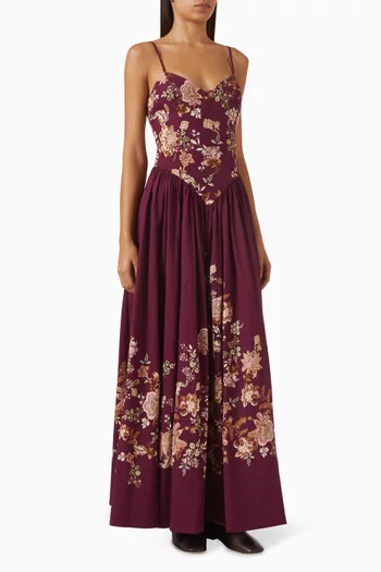 Savi Printed Dress in Cotton Poplin Lycra
