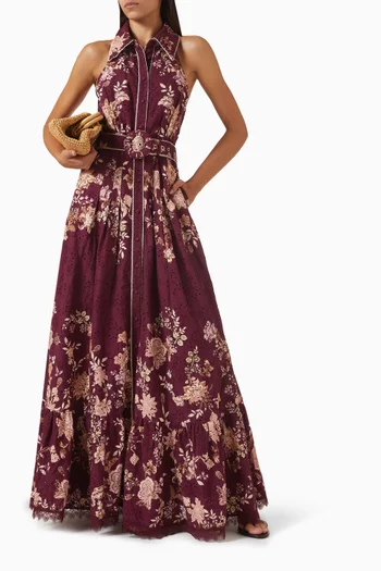 Savi Belted Shirtdress in Cotton Schiffli