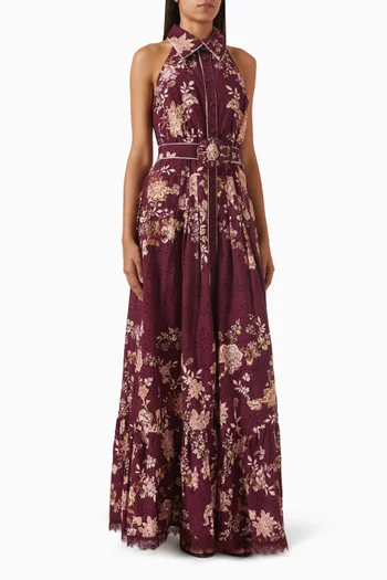 Savi Belted Shirtdress in Cotton Schiffli