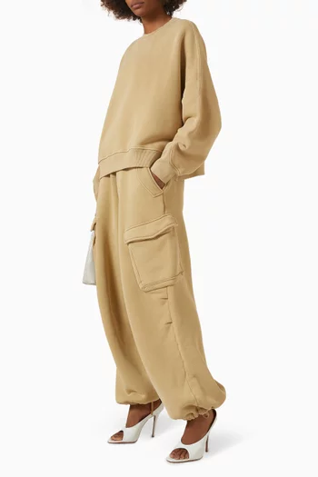 Initial Cargo Sweatpants in Cotton Fleece